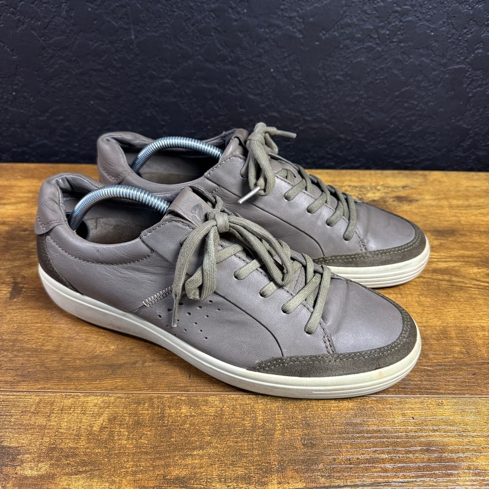 ECCO Soft 7 43080459697 Grey Leather Sneakers Mens 43 EU 9-9.5 US